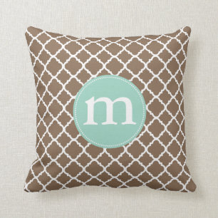 Elegant Brown Moroccan Quatrefoil gepersonaliseerd Kussen