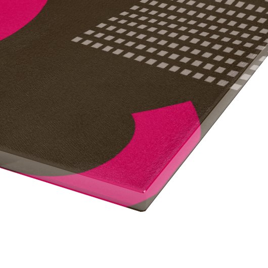 Elegant Brown Orange Geometric Personalized Name  Snijplank (Hoek)