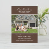Elegant Brown Our New Home Photo Movement Aankondiging (Staand voorkant)