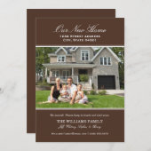 Elegant Brown Our New Home Photo Movement Aankondiging (Voorkant / Achterkant)