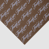 Elegant Brown & Pastel Blue Hartelijk dank Tissuepapier (Detail)