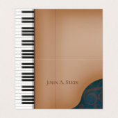 Elegant Brown Piano Musician & Music Industry Visitekaartje (Buitenkant ongevouwen)