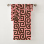 Elegant Brown &Pink Abstract Pattern  Bad Handdoek (Insitu)