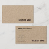 Elegant Brown Real Kraft Paper Moderne Sjabloon Visitekaartje (Voorkant / Achterkant)