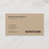 Elegant Brown Real Kraft Paper Moderne Sjabloon Visitekaartje (Achterkant)