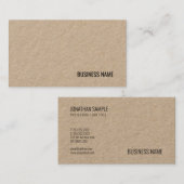 Elegant Brown Real Kraft Paper Moderne Sjabloon Visitekaartje (Voorkant / Achterkant)