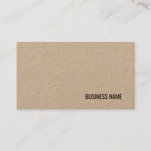 Elegant Brown Real Kraft Paper Moderne Sjabloon Visitekaartje (Voorkant)
