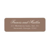 Elegant Brown Romantic Wedding Etiket (Voorkant)