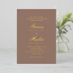 Elegant Brown Romantic Wedding Folie Uitnodiging<br><div class="desc">This design is part of a romantic and elegant wedding invitation suite.</div>