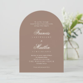 Elegant Brown Romantic Wedding Kaart