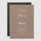Elegant Brown Romantic Wedding Magnetische Uitnodiging (Voorkant / Achterkant)