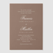 Elegant Brown Romantic Wedding Vellum Uitnodigingen (Voorkant)