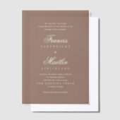 Elegant Brown Romantic Wedding Vellum Uitnodigingen (Offset)