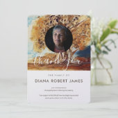 Elegant Brown Rustic Autumn Trees Foto Sympathie Bedankkaart (Staand voorkant)