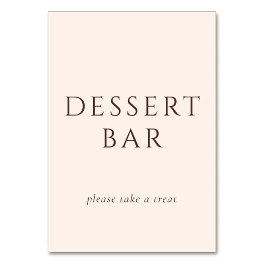 Elegant Brown Script Dessert Bar Kaart (Achterkant)