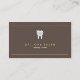 Elegant Brown Shiny Tooth Dental Appointment Lijst Afsprakenkaartje