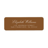 Elegant Brown Simple Return Address Labels (Voorkant)