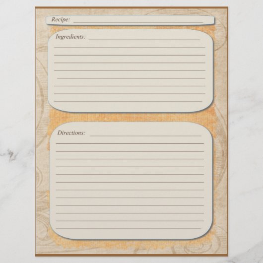 Elegant brown sinaasappel fade recept page (Voorkant)