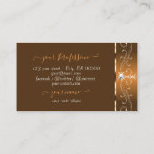 Elegant Brown Squiggles Sparkle Diamonds met Logo Visitekaartje (Achterkant)
