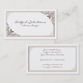  Elegant Brown Tan Scrolls Visitekaartje (Voorkant / Achterkant)