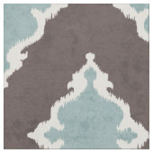 elegant brown turquoise damask ikat tribal stof (Close Up)