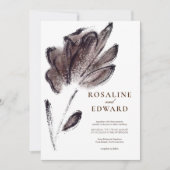 Elegant Brown Waterverf Floral Wedding Kaart (Voorkant)