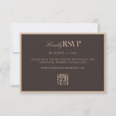 Elegant Brown Wedding RSVP Kaartje (Voorkant)