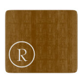 Elegant Brown  &White Monogram Cutting Board Snijplank (Voorkant)