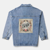 Elegant bruid bloemenontwerp denim jacket (Achterkant)