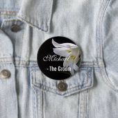 Elegant,  bruid/bruidebruidsknop. ronde button 7,6 cm (In situ)