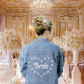 Elegant bruid hart & Daisy bloemen denim jas Jacket