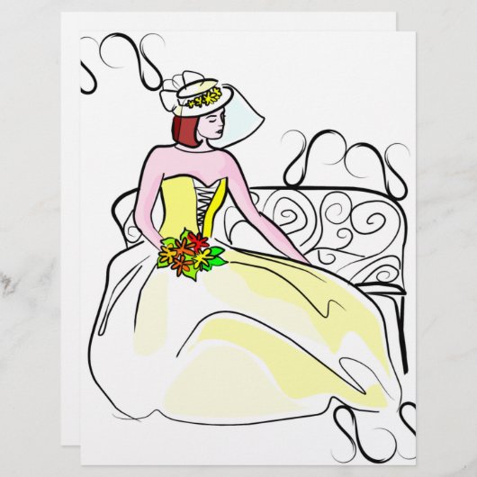 Elegant bruid plakboek papier (Voorkant / Achterkant)