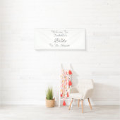 Elegant Bruid Script Diamanten Bruiloftsfeest Spandoek (Insitu)