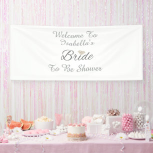Elegant Bruid Script Diamanten Bruiloftsfeest  Spandoek