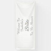 Elegant Bruid Script Diamanten Bruiloftsfeest Spandoek (Verticaal)