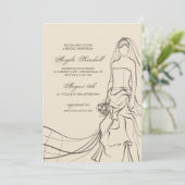 Elegant bruid Vrijgezellenfeest Kaart (Staand voorkant)