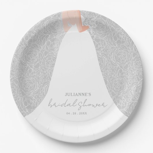 Elegant bruid Vrijgezellenfeest Papieren Bordje (Voorkant)