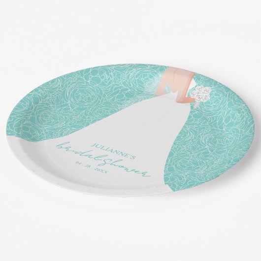 Elegant bruid Vrijgezellenfeest Papieren Bordje (Gekanteld)