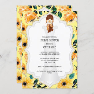 Elegant bruidbruiddjurk floreel gele maisachtig  kaart