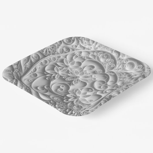 Elegant bruids papier quilling ontwerp papieren bordje (Gebogen)