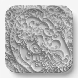 Elegant bruids papier quilling ontwerp papieren bordje