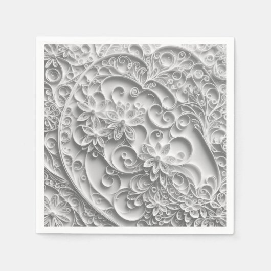 Elegant Bruids Papier Quilling Ontwerp Servet (Voorkant)