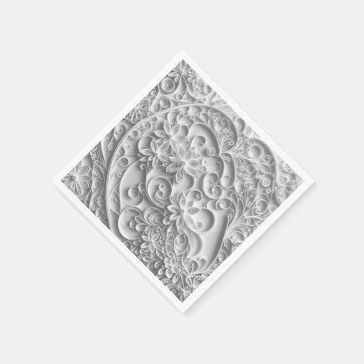 Elegant Bruids Papier Quilling Ontwerp Servet (Hoek)