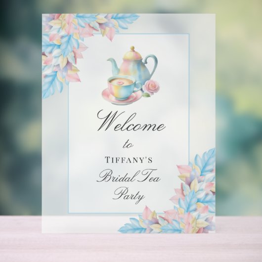 Elegant bruids Tea Party Vrijgezellenfeest Welkom Acryl Bord (Neutraal)