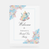 Elegant bruids Tea Party Vrijgezellenfeest Welkom Acryl Bord (Voorkant)