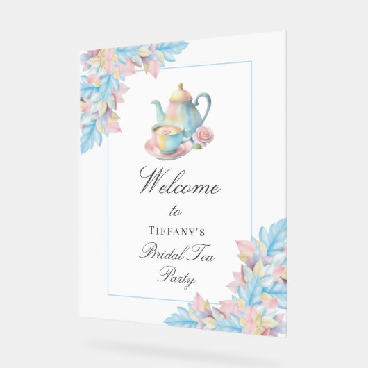 Elegant bruids Tea Party Vrijgezellenfeest Welkom Acryl Bord (Hoek)