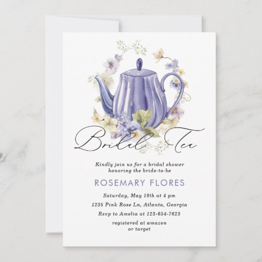 Elegant bruids thee bloemig Vrijgezellenfeest Kaart (Voorkant)