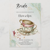 Elegant Bruids Thee Party Bruiloft Feest Kaart (Voorkant)