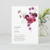 Elegant Bruidsbloem met Burgundy Orchidee Kaart (Staand voorkant)