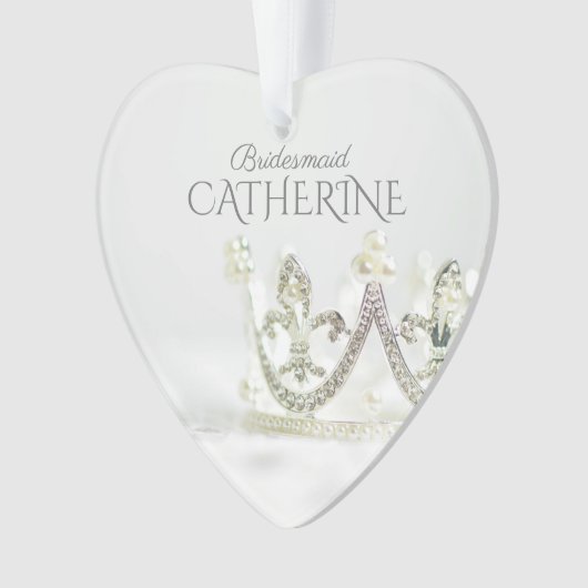 Elegant bruidsmeisje aanvraag of dank u geschenk t ornament (voorkant)